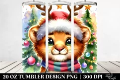 Christmas Lion with Reindeer Horns PNG Product Image 2