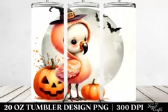Retro Baby Flamingo Halloween PNG Product Image 2