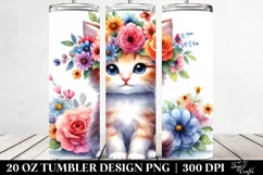 Colorful Kitten Cartoon | 20 oz Tumbler Product Image 2