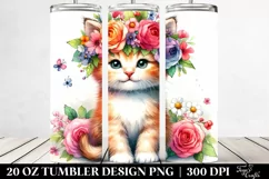 Colorful Kitten Cartoon | 20 oz Tumbler Product Image 2