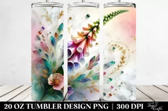 20 Oz Tumbler Sublimation | Colorful Foxglove Marble Product Image 2