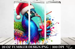 Colorful Peacock Drinking with Straw | 20 oz Tumbler/br Product Image 2