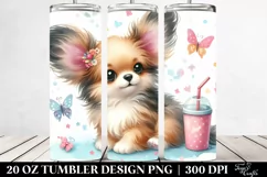 Whimsical Cute Dog Clipart 20 Oz Tumbler Product Image 2