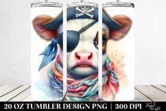 Pastel Baby Cow in Pirate's Eye Patch. 20 Oz Tumbler Design Product Image 2