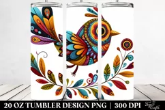 Colorful Whimsical Bird Design | 20 Oz Tumbler Product Image 2