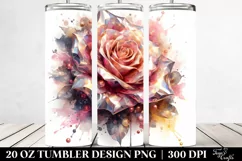 20 Oz Tumbler Sublimation | Glossy Shiny Abstract Rose Art Product Image 2