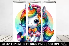 Vibrant Watercolor Unicorn | 20 oz Tumbler Product Image 2