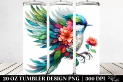 Vibrant Abstract Bird. 20 Oz Tumbler Design Product Image 2