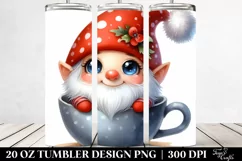 Cute Gnome in Cup 20 Oz Tumbler Product Image 2