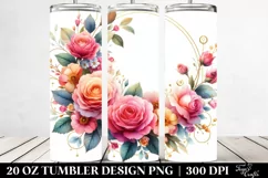 Floral Frame with Pink Roses, Transparent PNG Product Image 2