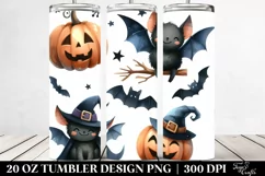 Simple Funny Bat Halloween Sticker 20 Oz Tumbler Product Image 2