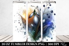 Shiny Snowdrop Watercolor Splash | 20 oz Tumbler Product Image 2