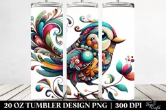Whimsical Colorful Bird 20 Oz Tumbler Product Image 2