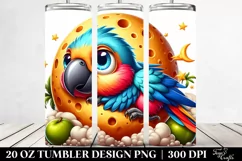 Baby Macaw Napping on Moon, Transparent 20 Oz Tumbler Product Image 2