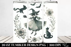 Vintage Dancing Witch with Cat | 20 oz Tumbler Product Image 2