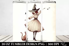 Vintage Dancing Witch with Cat | 20 oz Tumbler Product Image 2
