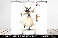 Vintage Dancing Witch with Cat | 20 oz Tumbler Product Image 2