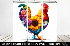 Abstract Vibrant Chicken Sunflower Tumbler | 20 oz Tumbler Product Image 2