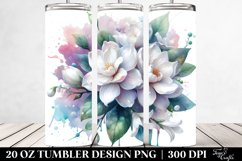 20 Oz Tumbler Sublimation | Colorful Jasmine Watercolor Product Image 2