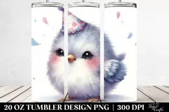 Cute Baby Bird Party Hat Tumbler Product Image 2