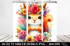 Vibrant Squirrel Flower Crown | 20 oz Tumbler Product Image 2