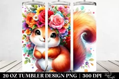 Vibrant Squirrel Flower Crown | 20 oz Tumbler Product Image 2