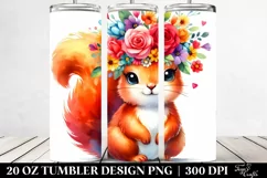 Vibrant Squirrel Flower Crown | 20 oz Tumbler Product Image 2