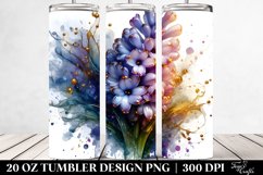 20 Oz Tumbler Sublimation | Shiny Hyacinth Watercolor Product Image 2