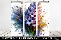 20 Oz Tumbler Sublimation | Shiny Hyacinth Watercolor Product Image 2