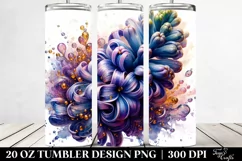 20 Oz Tumbler Sublimation | Glossy Hyacinth Watercolor Product Image 2