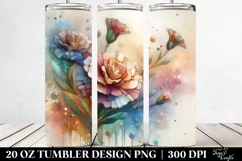 Wooden Stained Carnation Clipart, Transparent 20 Oz Tumbler Product Image 2