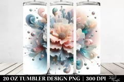 Glossy Carnation Watercolor Splash 20 Oz Tumbler Product Image 2