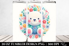 Colorful Pastel Bearfloral Design | 20 Oz Tumbler Product Image 2