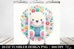 Colorful Pastel Bearfloral Design | 20 Oz Tumbler Product Image 2