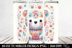 Pastel Bearfloral Abstract | 20 Oz Tumbler Product Image 2