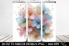 Glossy Impatiens Watercolor Splash 20 Oz Tumbler Product Image 2