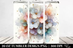 Glossy Impatiens Watercolor Splash 20 Oz Tumbler Product Image 2