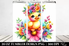 Vibrant Duck Flower Crown | 20 oz Tumbler Product Image 2