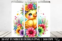 Vibrant Duck Flower Crown | 20 oz Tumbler Product Image 2