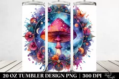 Vibrant Magical Mushroom Clipart, Transparent 20 Oz Tumbler Product Image 2