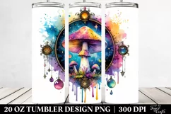 Vibrant Magical Mushroom Clipart, Transparent 20 Oz Tumbler Product Image 2