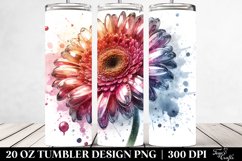 20 Oz Tumbler Sublimation | Colorful Glossy Gerbera Product Image 2