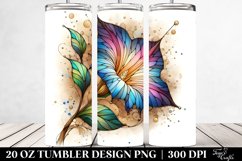 20 Oz Tumbler Sublimation | Abstract Stained Morning Glory Product Image 2