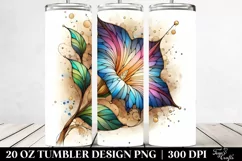 20 Oz Tumbler Sublimation | Abstract Stained Morning Glory Product Image 2