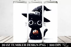 Funny Halloween Black Cat 20 Oz Tumbler Product Image 2
