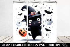Funny Halloween Black Cat 20 Oz Tumbler Product Image 2