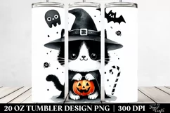 Funny Halloween Black Cat 20 Oz Tumbler Product Image 2