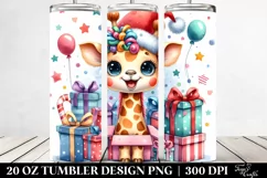 Baby Giraffe with Santa Hat, High-Res PNG Product Image 2