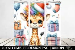 Baby Giraffe with Santa Hat, High-Res PNG Product Image 2