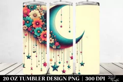 Vibrant Moon and Stars Tumbler Design Product Image 2